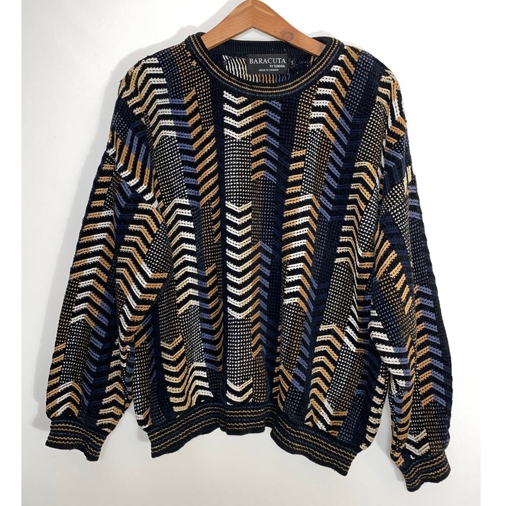Vintage Baracuta by Tundra Sweater - Men's size L‎ - Made in Canada - 3D Knit